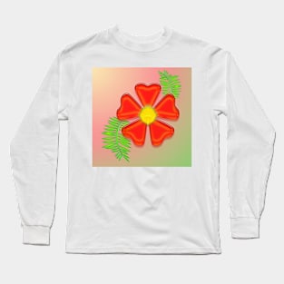 Red flora Long Sleeve T-Shirt